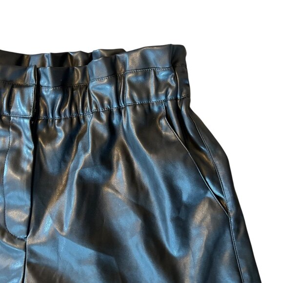 NWT Lucy Paris Faux Leather High Rise Paper Bag Edgy Music Festival Shorts L - Picture 2 of 5